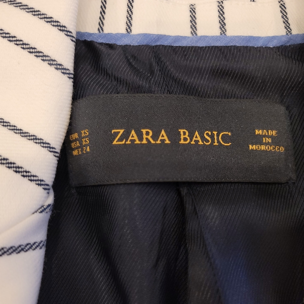 Zara Basic Striped Jacket Blazer, Nautical Theme,… - image 2